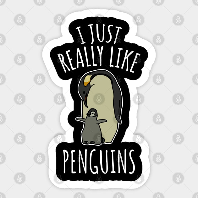 I Just Really Like Penguins Sticker by LunaMay